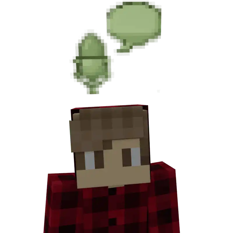 Minecraft avatar with a microphone